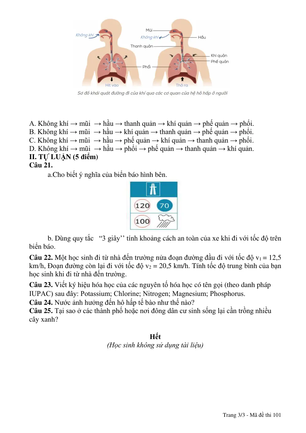 Đề thi Học kì 1 KHTN 7 năm 2024-2025 Phòng GD&ĐT Thị xã Thái Hòa (Nghệ An) - trang 3