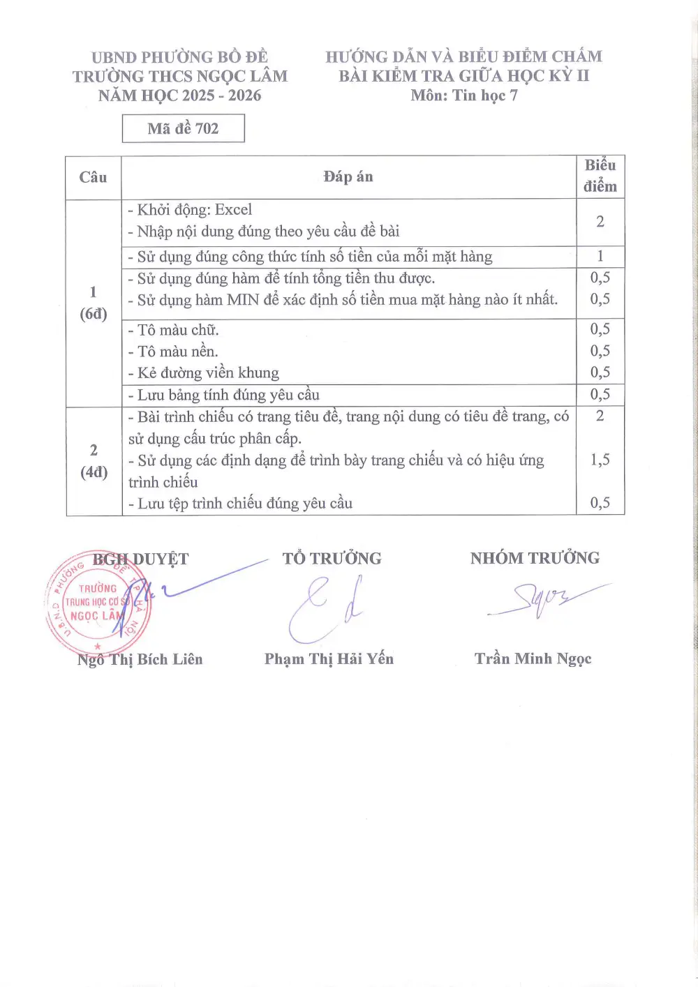 Đề thi Giữa kì 2 Tin học 7 năm 2025-2026 trường THCS Ngọc Lâm (Hà Nội) - trang 4