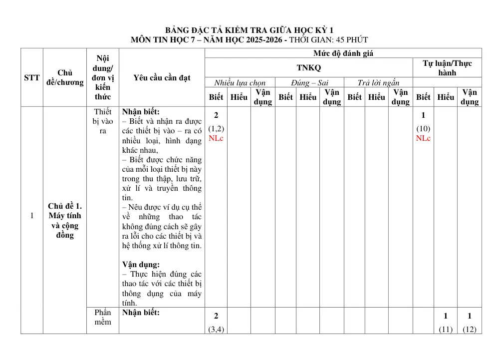 Đề thi Giữa kì 1 Tin học 7 năm 2025-2026 trường THCS Lý Thường Kiệt (TP Hồ Chí Minh) - trang 3