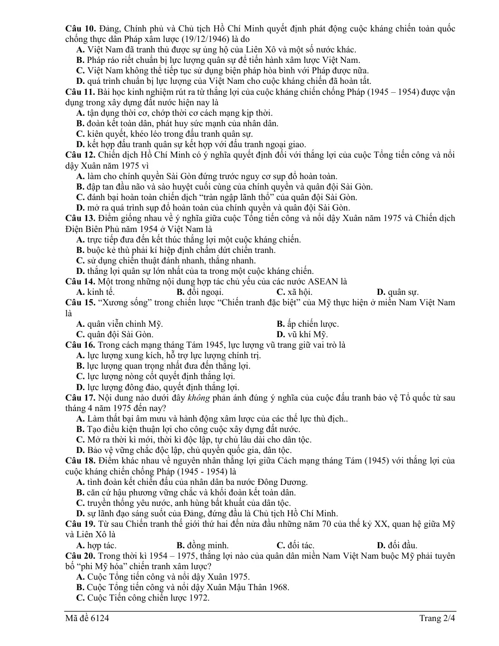 Đề thi Học kì 1 Lịch sử 12 năm 2025-2026 trường THPT Lương Thế Vinh (TP Hồ Chí Minh) - trang 14