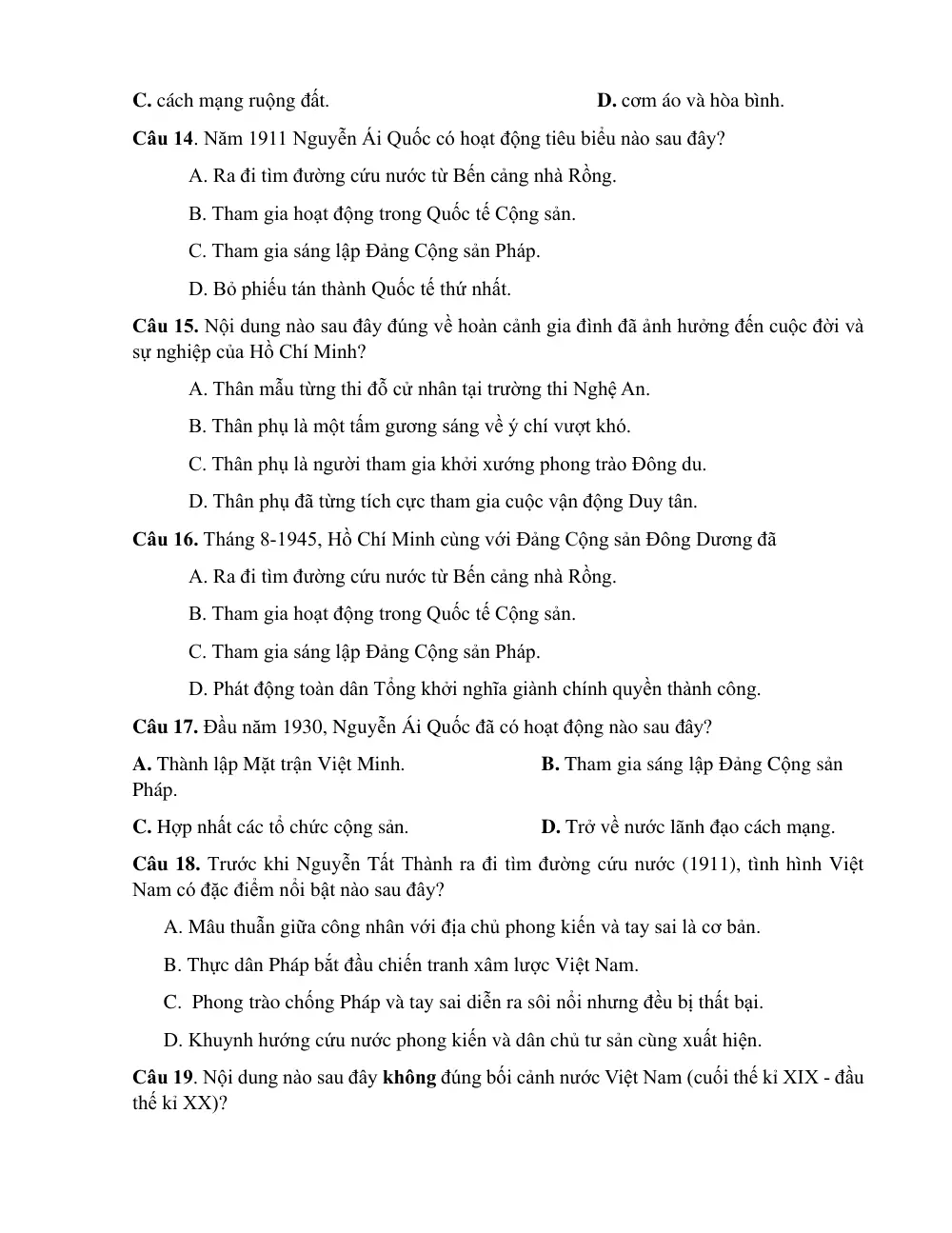 Đề thi Giữa kì 2 Lịch sử 12 năm 2025-2026 trường THPT Xuyên Mộc (TP Hồ Chí Minh) - trang 15