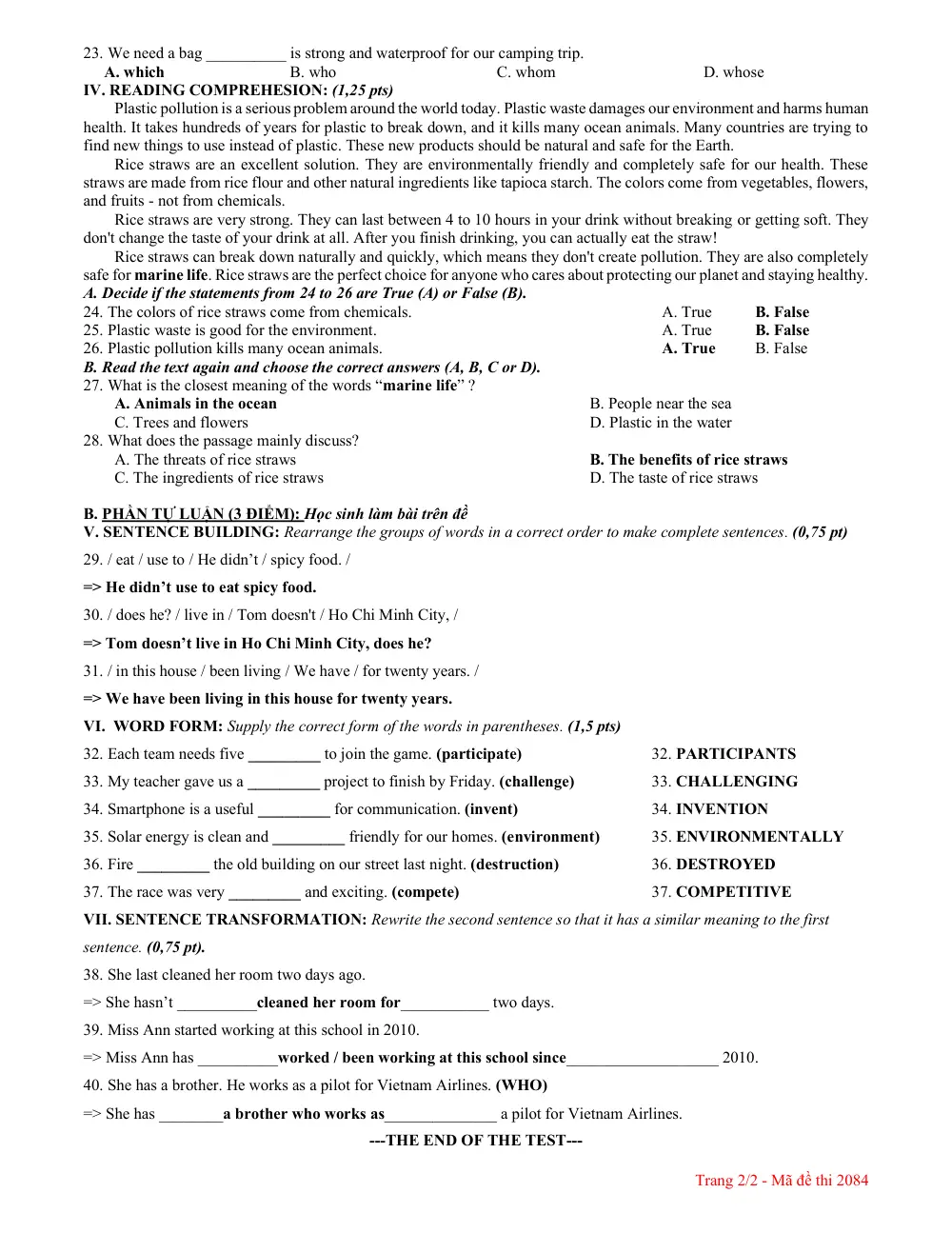 Đề thi Học kì 1 Tiếng Anh 8 năm 2025-2026 trường THPT Lương Thế Vinh (TP Hồ Chí Minh) - trang 17