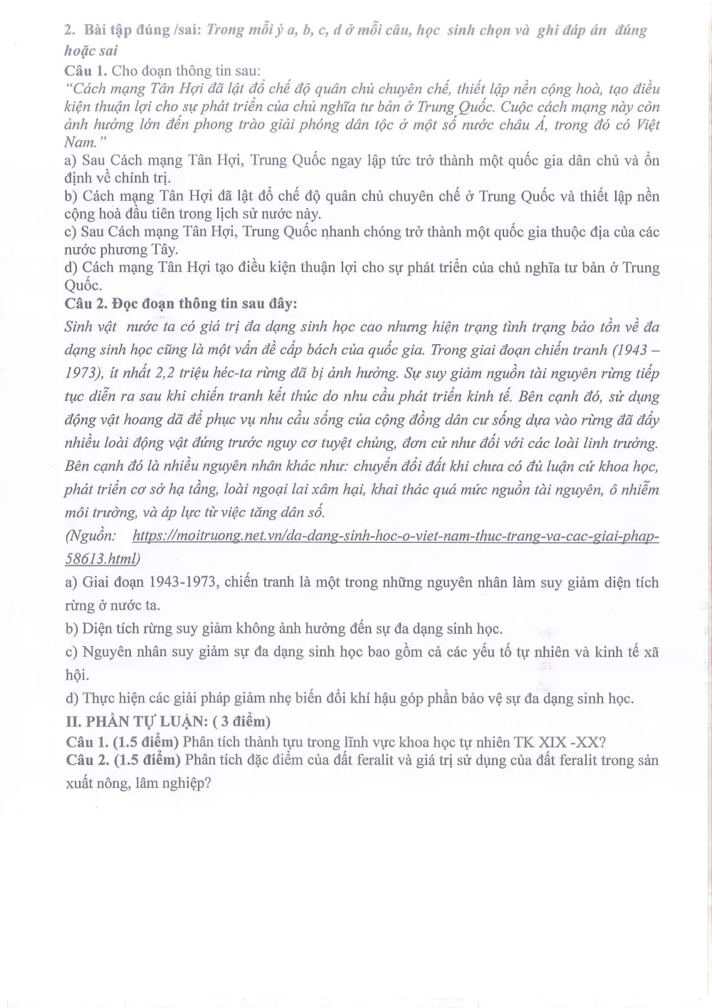 Đề thi Giữa kì 2 Lịch sử và Địa lí 8 năm 2025-2026 trường THCS Ngọc Lâm (Hà Nội) - trang 18