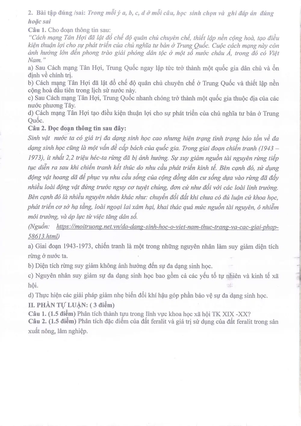 Đề thi Giữa kì 2 Lịch sử và Địa lí 8 năm 2025-2026 trường THCS Ngọc Lâm (Hà Nội) - trang 8
