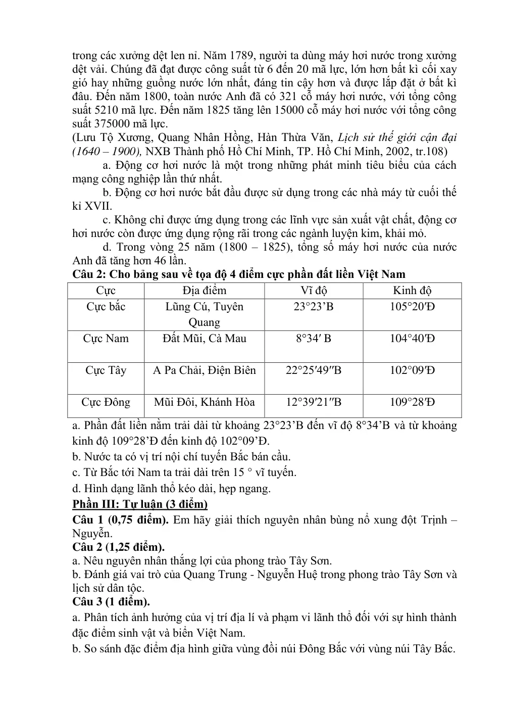 Đề thi Giữa kì 1 Lịch sử và Địa lí 8 năm 2025-2026 trường THCS Bát Tràng (Hà Nội) - trang 15