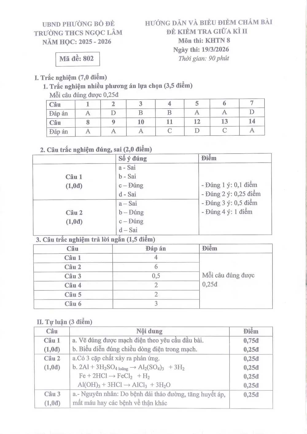 Đề thi Giữa kì 2 KHTN 8 năm 2025-2026 trường THCS Ngọc Lâm (Hà Nội) - trang 9