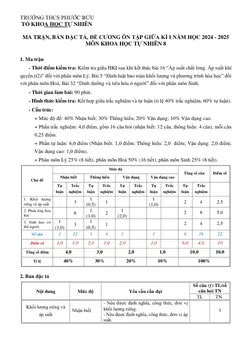 Trang đầu Đề thi Giữa kì 1 KHTN 8 năm 2024-2025 trường THCS Phước Bửu (Bà Rịa - Vũng Tàu)