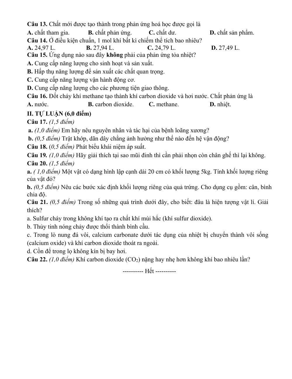 Đề thi Giữa kì 1 KHTN 8 năm 2024-2025 trường THCS Nguyễn Trãi (Quảng Nam) - trang 10