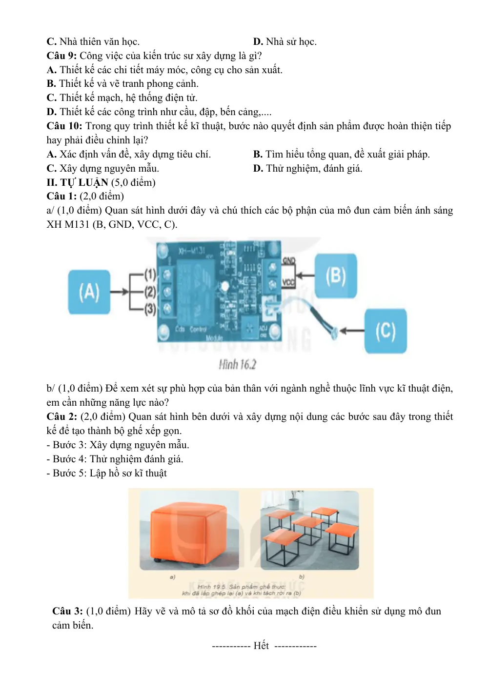 Đề thi Học kì 2 Công nghệ 8 năm 2024-2025 trường THCS Nguyễn Trãi (Quảng Nam) - trang 8