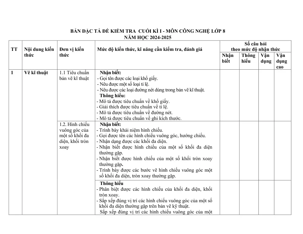 Đề thi Học kì 1 Công nghệ 8 năm 2024-2025 trường THCS Nguyễn Trãi (Quảng Nam) - trang 2