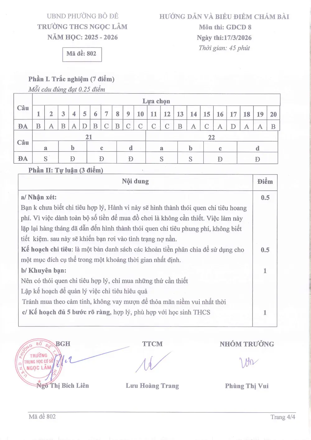 Đề thi Giữa kì 2 GDCD 8 năm 2025-2026 trường THCS Ngọc Lâm (Hà Nội) - trang 8