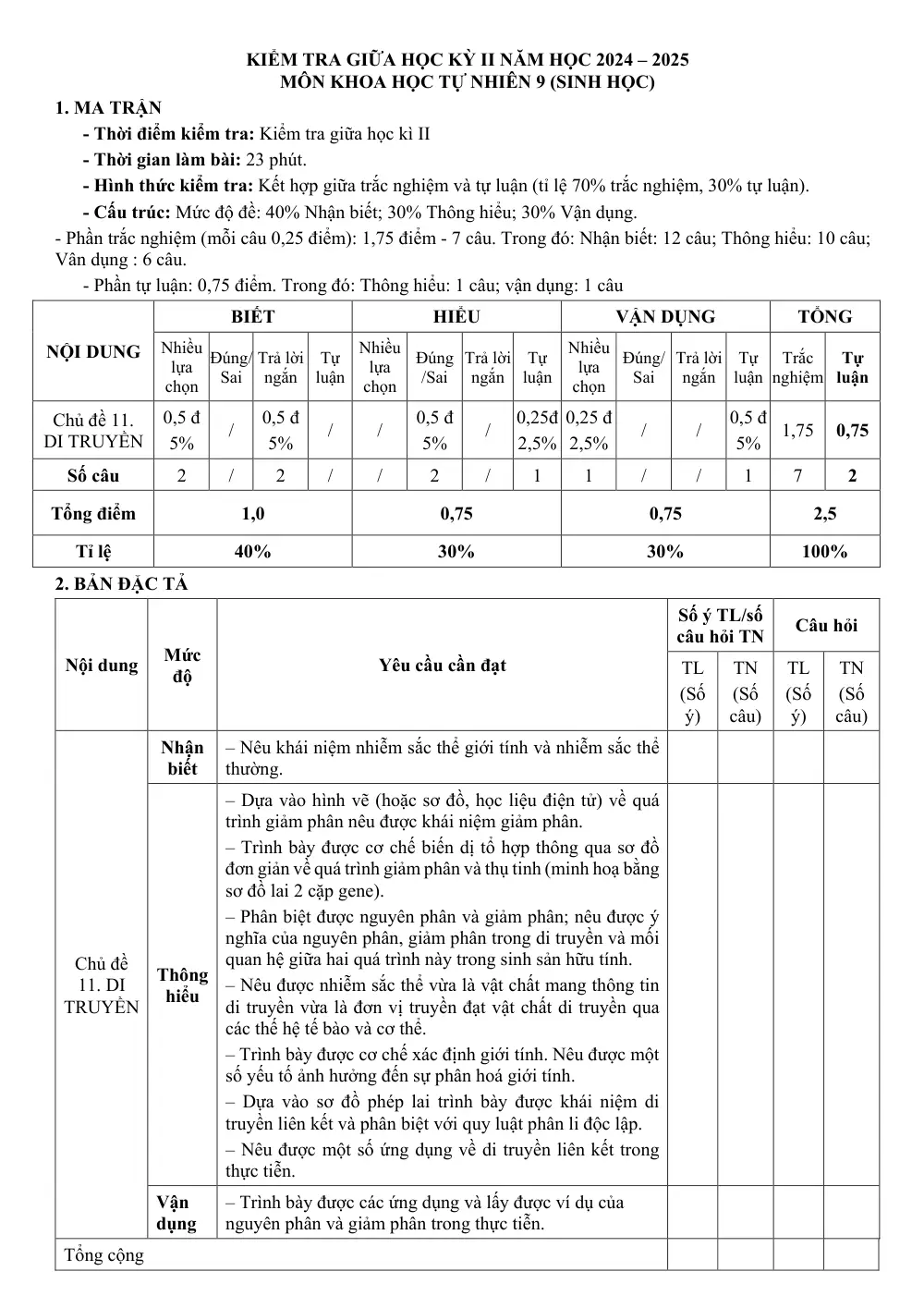 Đề thi Giữa kì 2 KHTN 9 năm 2024-2025 trường THCS Nguyễn Huệ (Bà Rịa - Vũng Tàu) - trang 5