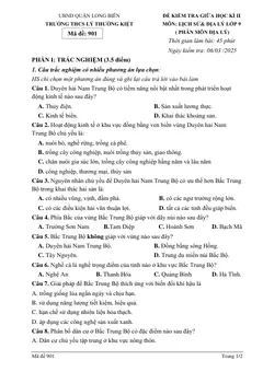 Trang đầu Đề thi Giữa kì 2 Lịch sử và Địa lí 9 năm 2024-2025 trường THCS Lý Thường Kiệt (Hà Nội)