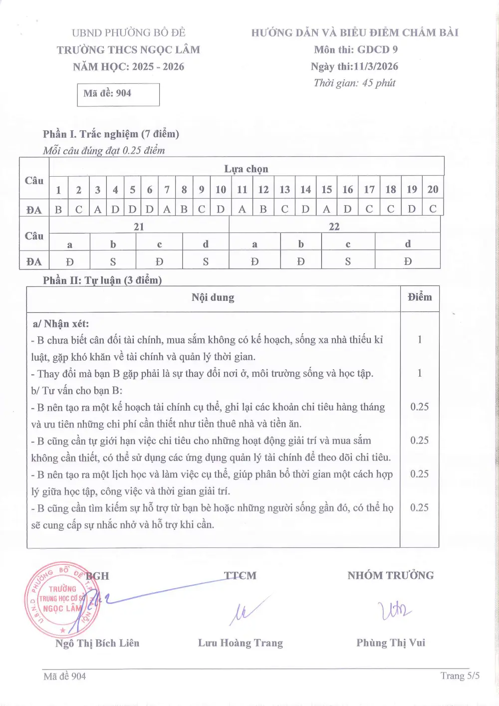 Đề thi Giữa kì 2 GDCD 9 năm 2025-2026 trường THCS Ngọc Lâm (Hà Nội) - trang 20