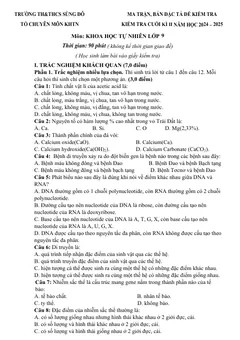 Trang đầu Đề thi Học kì 2 KHTN 9 năm 2024-2025 trường TH&THCS Sùng Đô