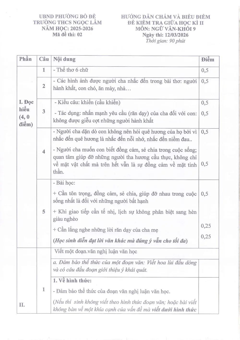 Đề thi Giữa kì 2 Ngữ văn 9 năm 2025-2026 trường THCS Ngọc Lâm (Hà Nội) - trang 7