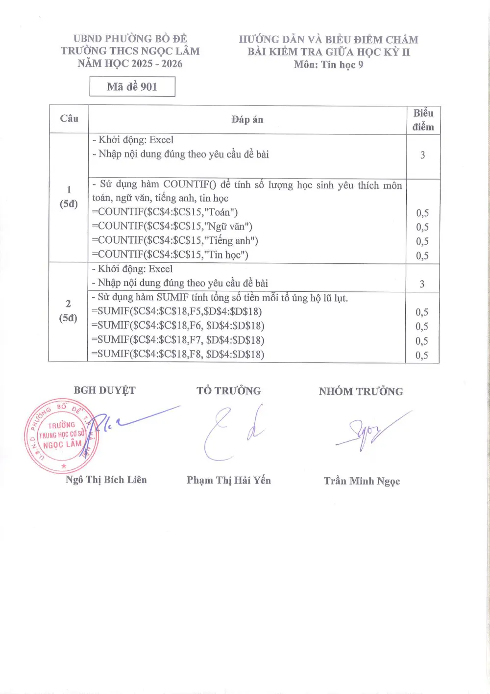 Đề thi Giữa kì 2 Tin học 9 năm 2025-2026 trường THCS Ngọc Lâm (Hà Nội) - trang 2