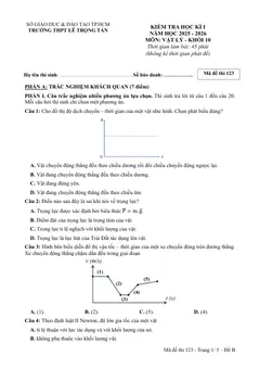Trang đầu Đề thi Học kì 1 Vật lí 10 năm 2025-2026 trường THPT Lê Trọng Tấn (TP Hồ Chí Minh)