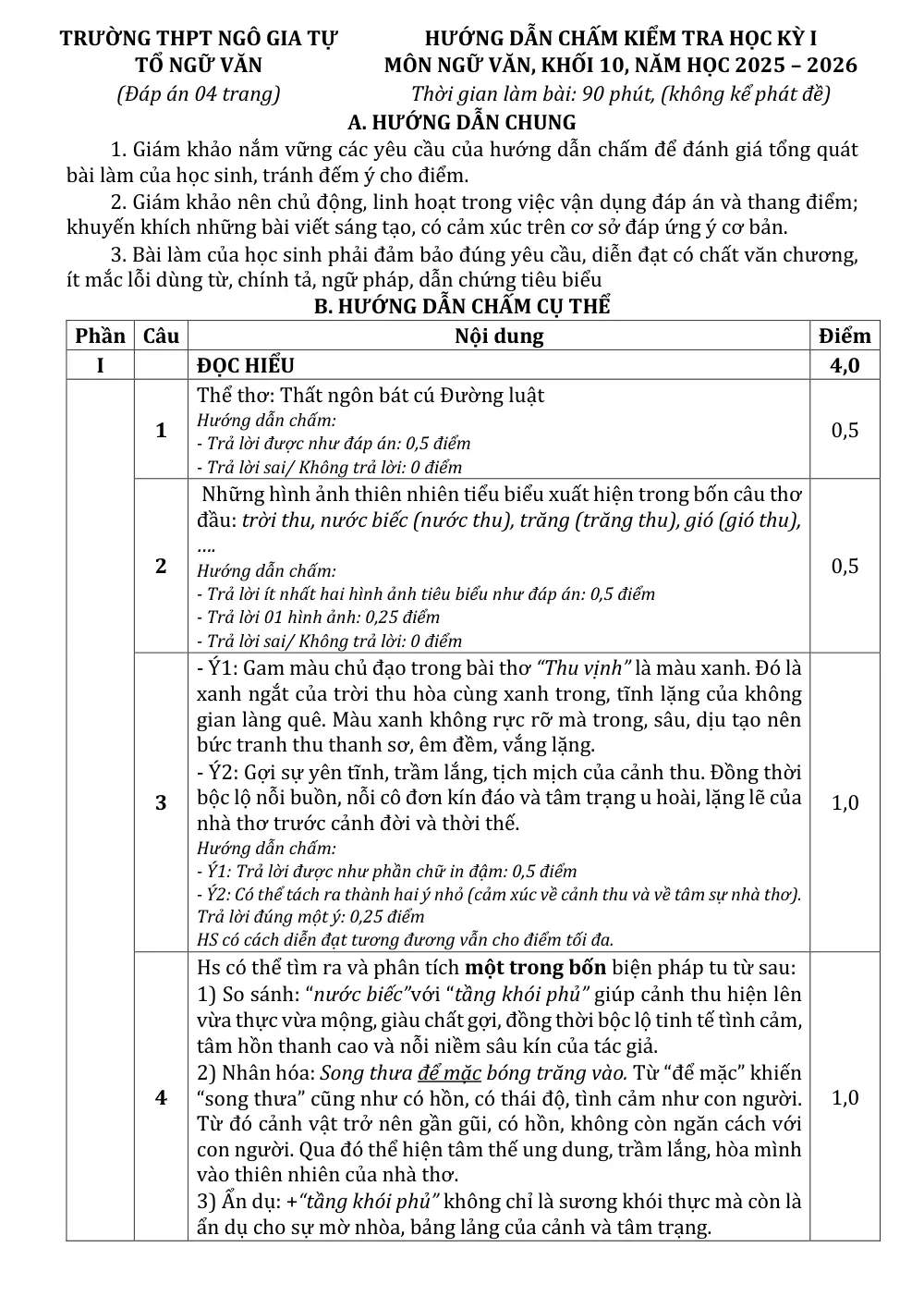 Đề thi Học kì 1 Ngữ văn 10 năm 2025-2026 trường THPT Số 1 Ngô Gia Tự (Đắk Lắk) - trang 2