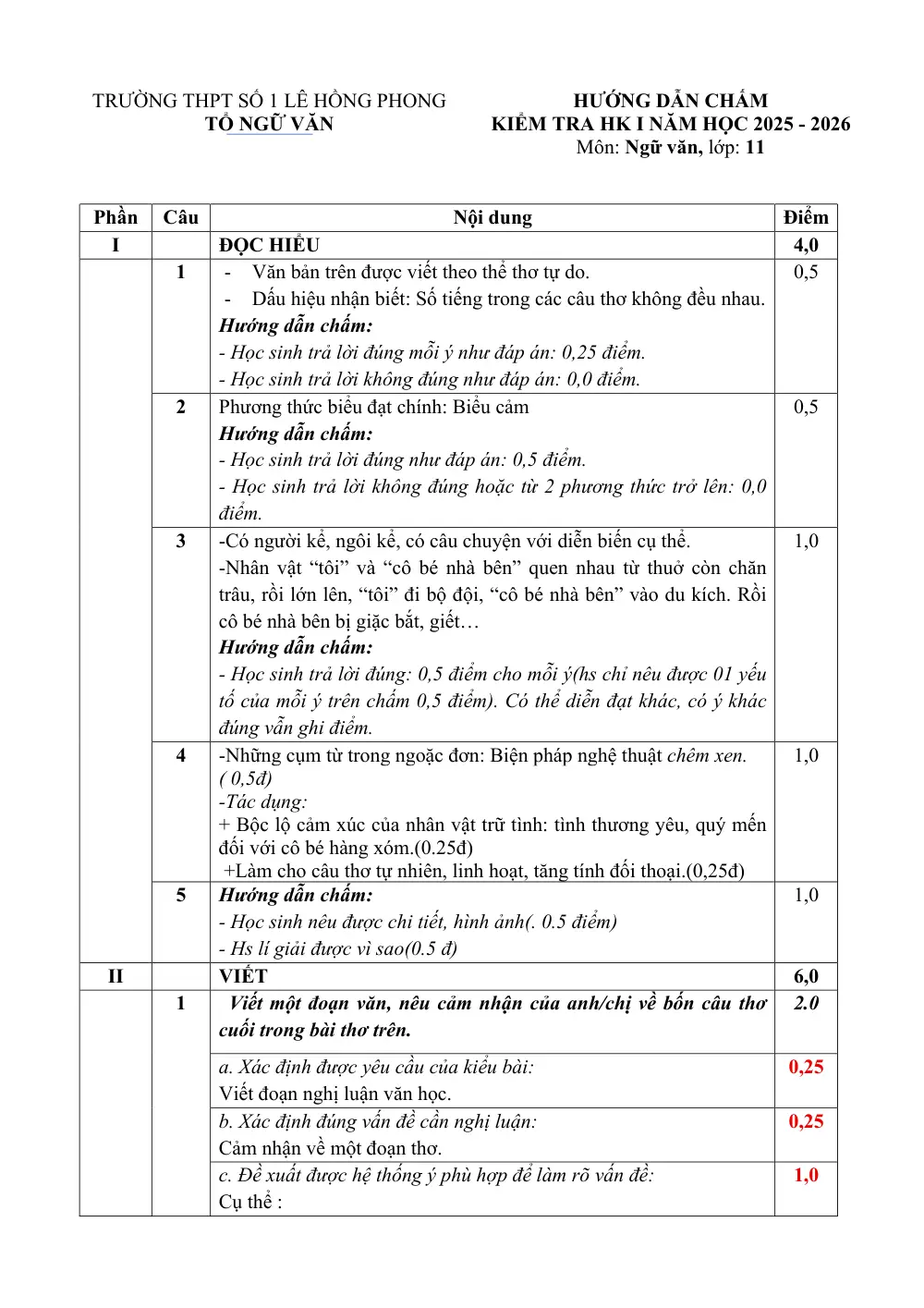 Đề thi Học kì 1 Ngữ văn 11 năm 2025-2026 trường THPT số 1 Lê Hồng Phong (Đắk Lắk) - trang 3