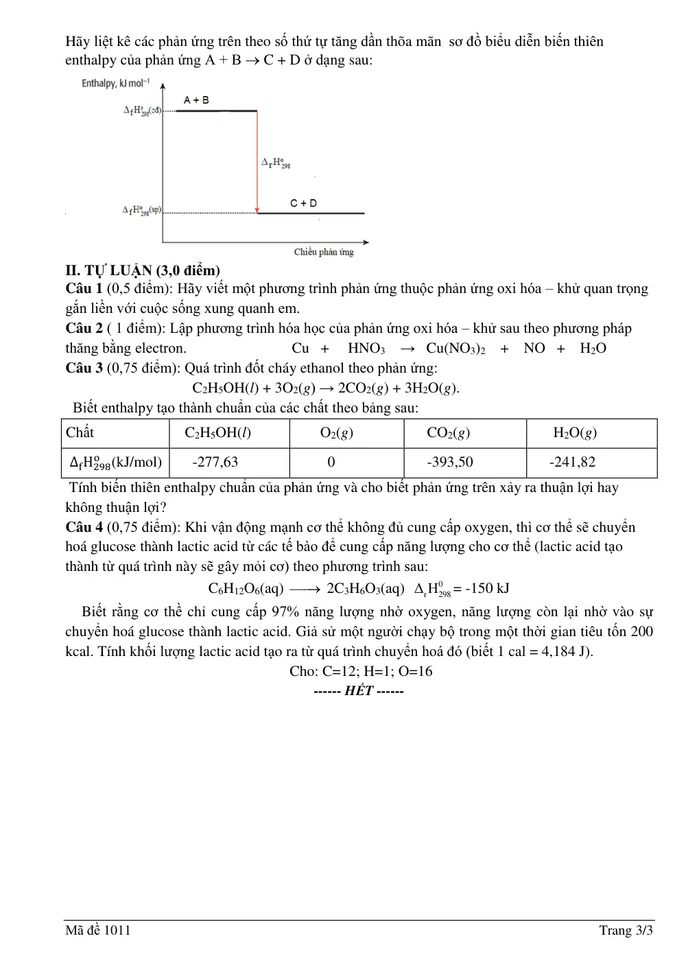 Đề thi Giữa kì 2 Hóa học 10 năm 2025-2026 trường THPT Hùng Vương (Đà Nẵng) - trang 3