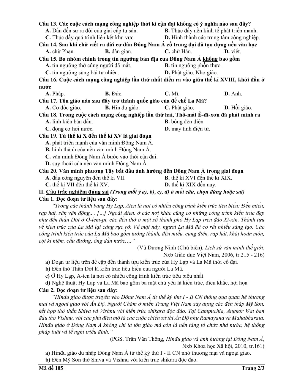 Đề thi Học kì 1 Lịch sử 10 năm 2025-2026 trường THPT Bình Chiểu (TP Hồ Chí Minh) - trang 14