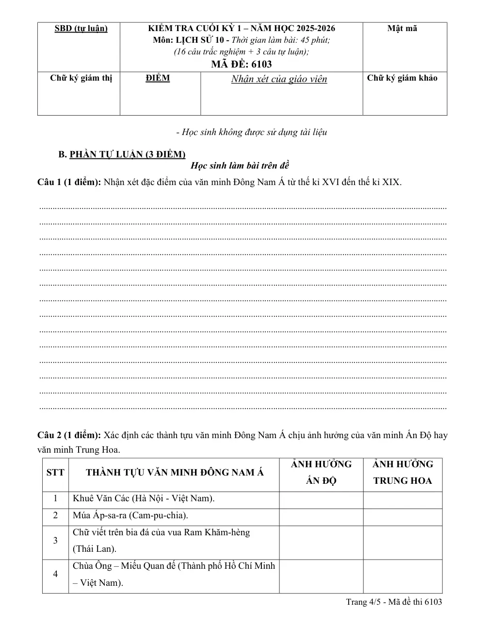 Đề thi Học kì 1 Lịch sử 10 năm 2025-2026 trường THPT Lương Thế Vinh (TP Hồ Chí Minh) - trang 14