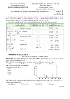 Trang đầu Đề thi Học kì 1 Hóa học 11 năm 2025-2026 trường THPT Lương Thế Vinh (TP Hồ Chí Minh)