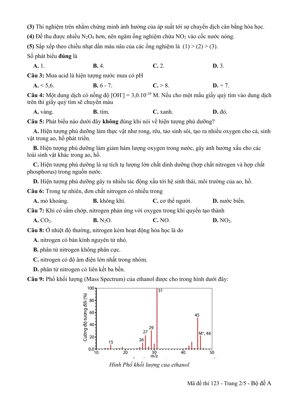 Đề thi Học kì 1 Hóa học 11 năm 2025-2026 trường THPT Lê Trọng Tấn (TP Hồ Chí Minh) - trang 2