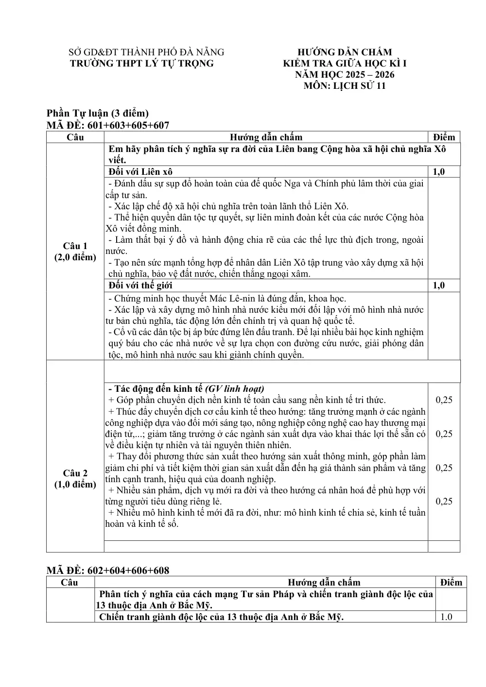 Đề thi Giữa kì 1 Lịch sử 11 năm 2025-2026 trường THPT Lý Tự Trọng (Đà Nẵng) - trang 6