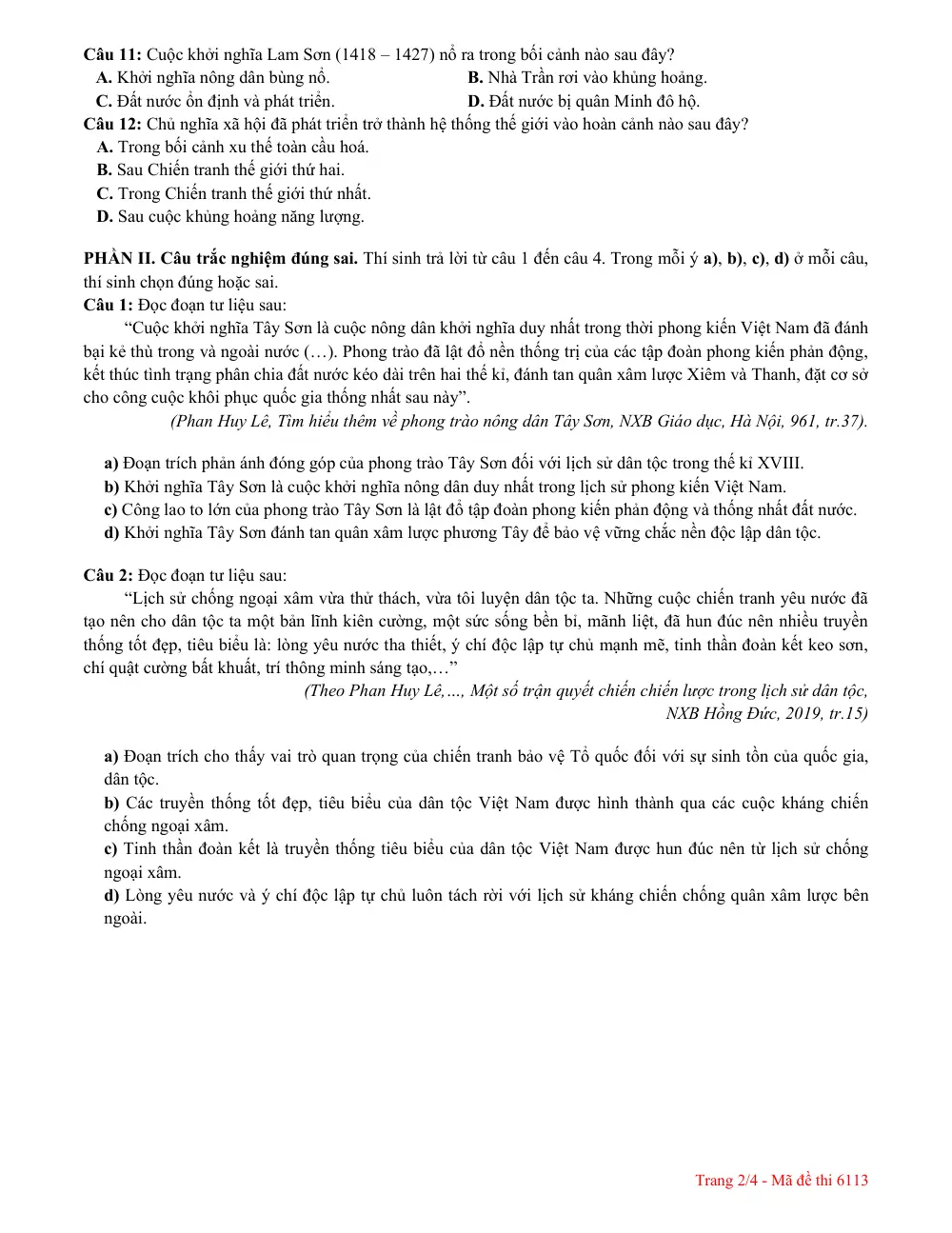 Đề thi Học kì 1 Lịch sử 11 năm 2025-2026 trường THPT Lương Thế Vinh (TP Hồ Chí Minh) - trang 10