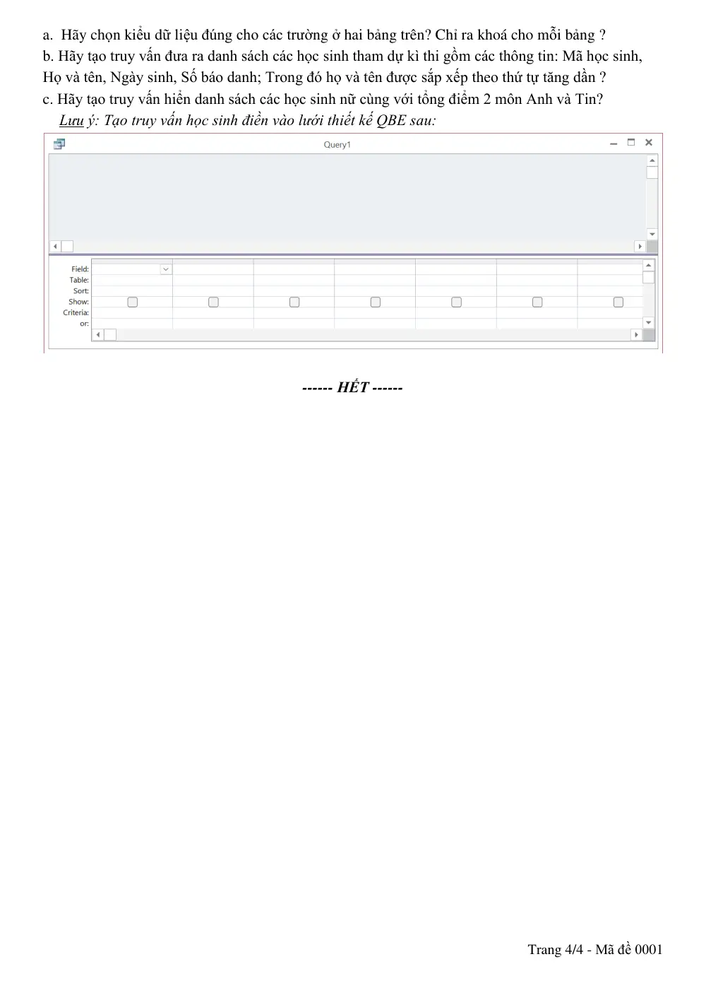 Đề thi Học kì 2 Tin học 11 năm 2024-2025 trường THPT Gio Linh (Quảng Trị) - trang 4