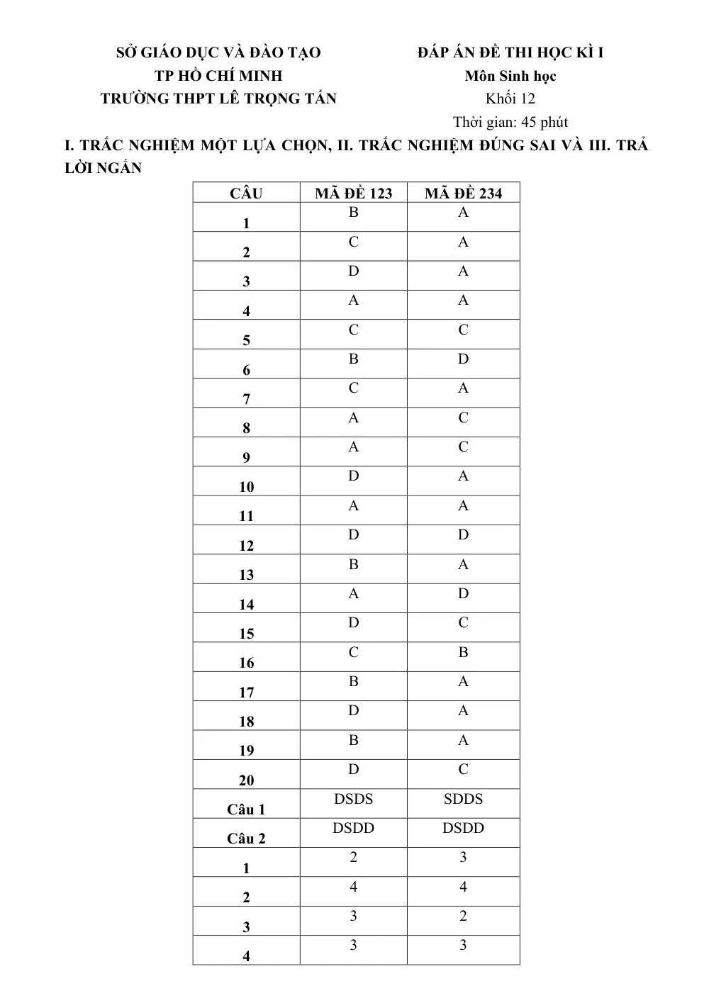 Đề thi Học kì 1 Sinh học 12 năm 2025-2026 trường THPT Lê Trọng Tấn (TP Hồ Chí Minh) - trang 5