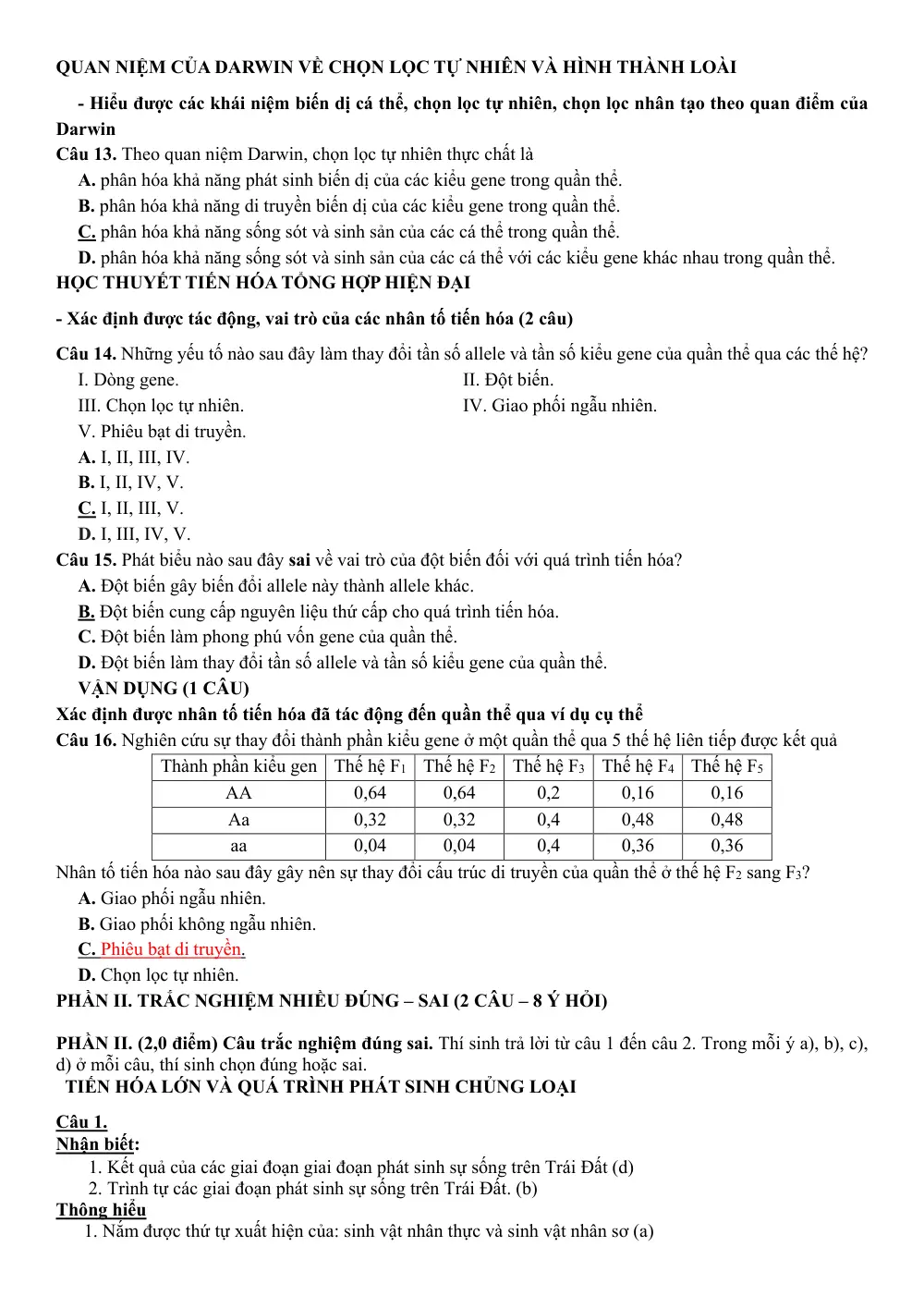Đề thi Giữa kì 2 Sinh học 12 năm 2024-2025 trường THPT Hồ Nghinh (Quảng Nam) - trang 3