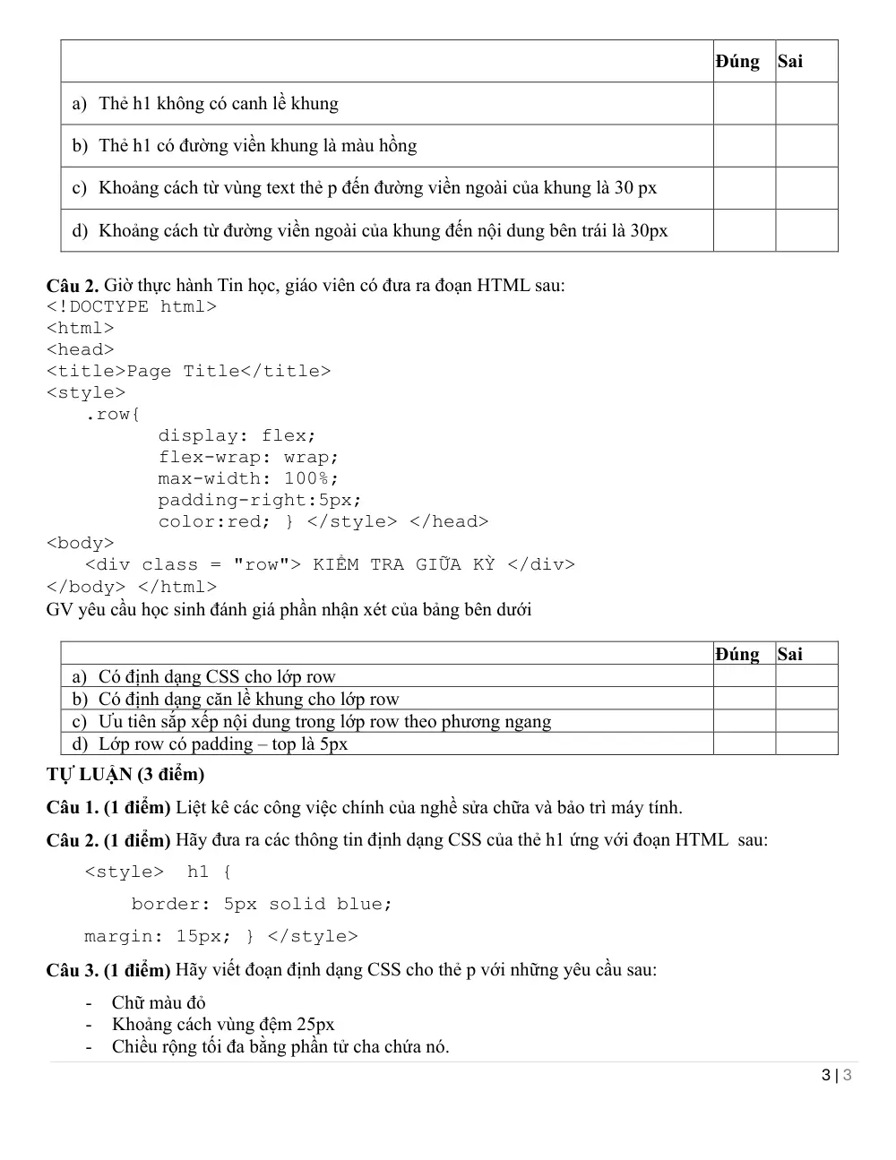Đề thi Giữa kì 2 Tin học 12 năm 2025-2026 trường THPT Hùng Vương (Đà Nẵng) - trang 3