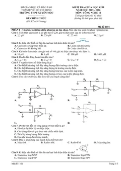 Trang đầu Đề thi Giữa kì 2 Công nghệ 12 năm 2025-2026 trường THPT Xuyên Mộc (TP Hồ Chí Minh)