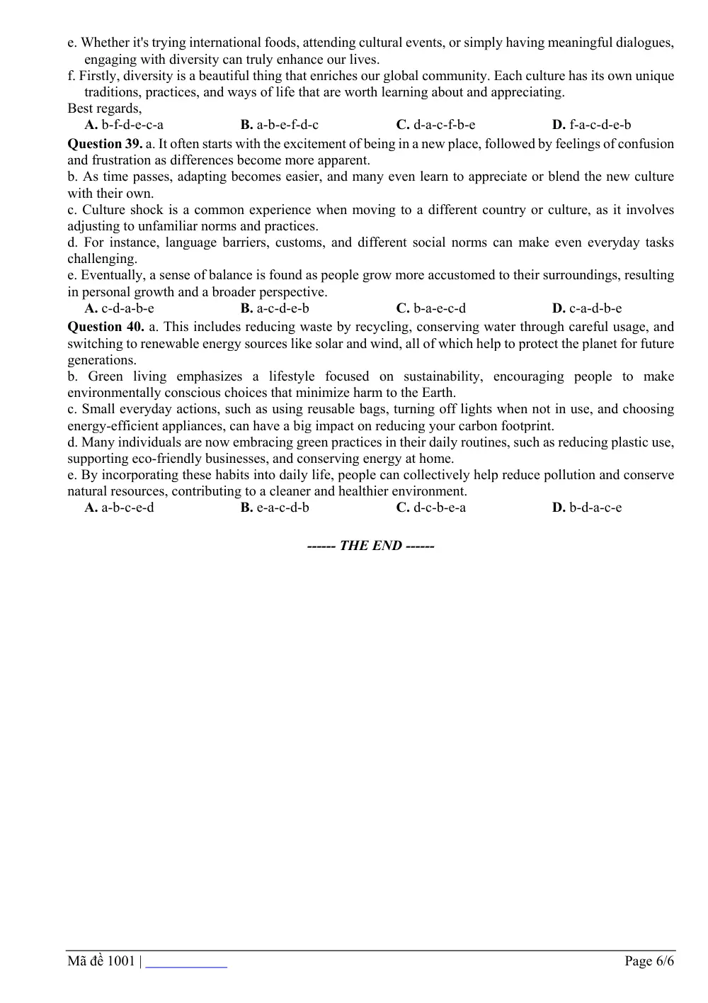 Đề Khảo sát đầu năm Tiếng Anh 12 năm 2025-2026 trường THPT Thuận Thành số 1 (Bắc Ninh) - trang 6