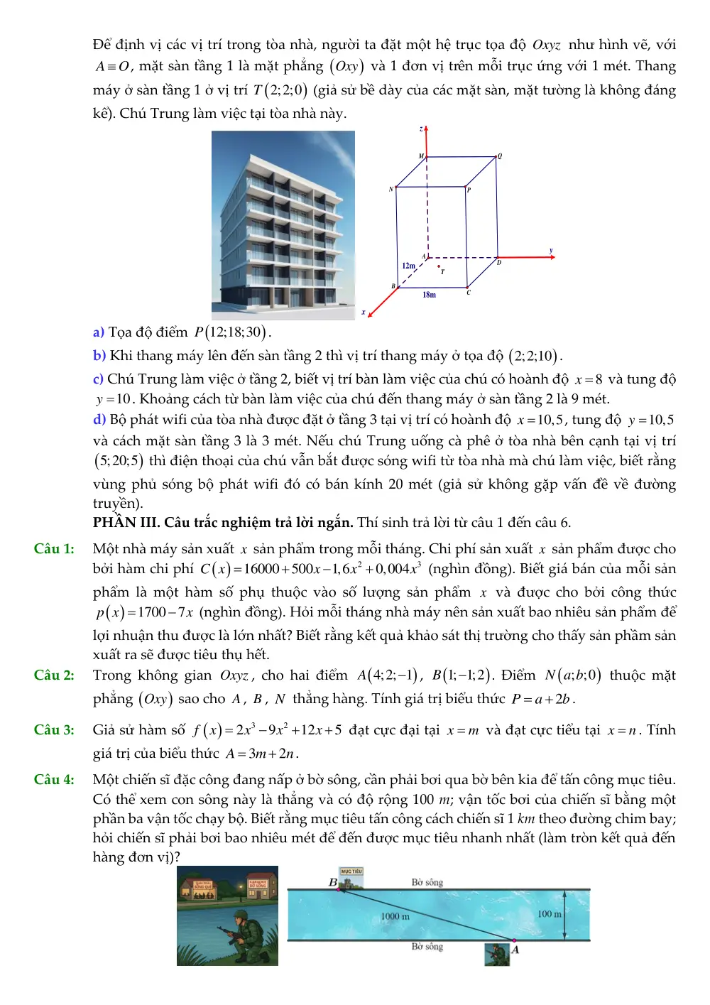 Đề thi Toán 12 Học kì 1 năm 2026 có đáp án - trang 6