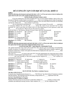 Trang đầu Đề cương ôn tập Học kì 1 Tiếng Anh 12 năm 2025-2026 trường THPT Linh Trung (TP Hồ Chí Minh)