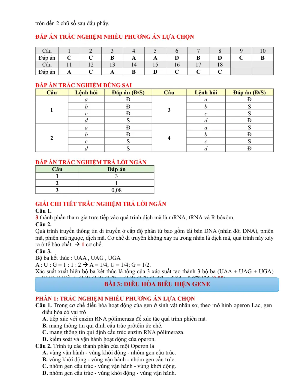 Đề cương ôn tập Giữa kì 1 Sinh học 12 năm 2025-2026 trường THPT Lương Văn Chánh (Đắk Lắk) - trang 17