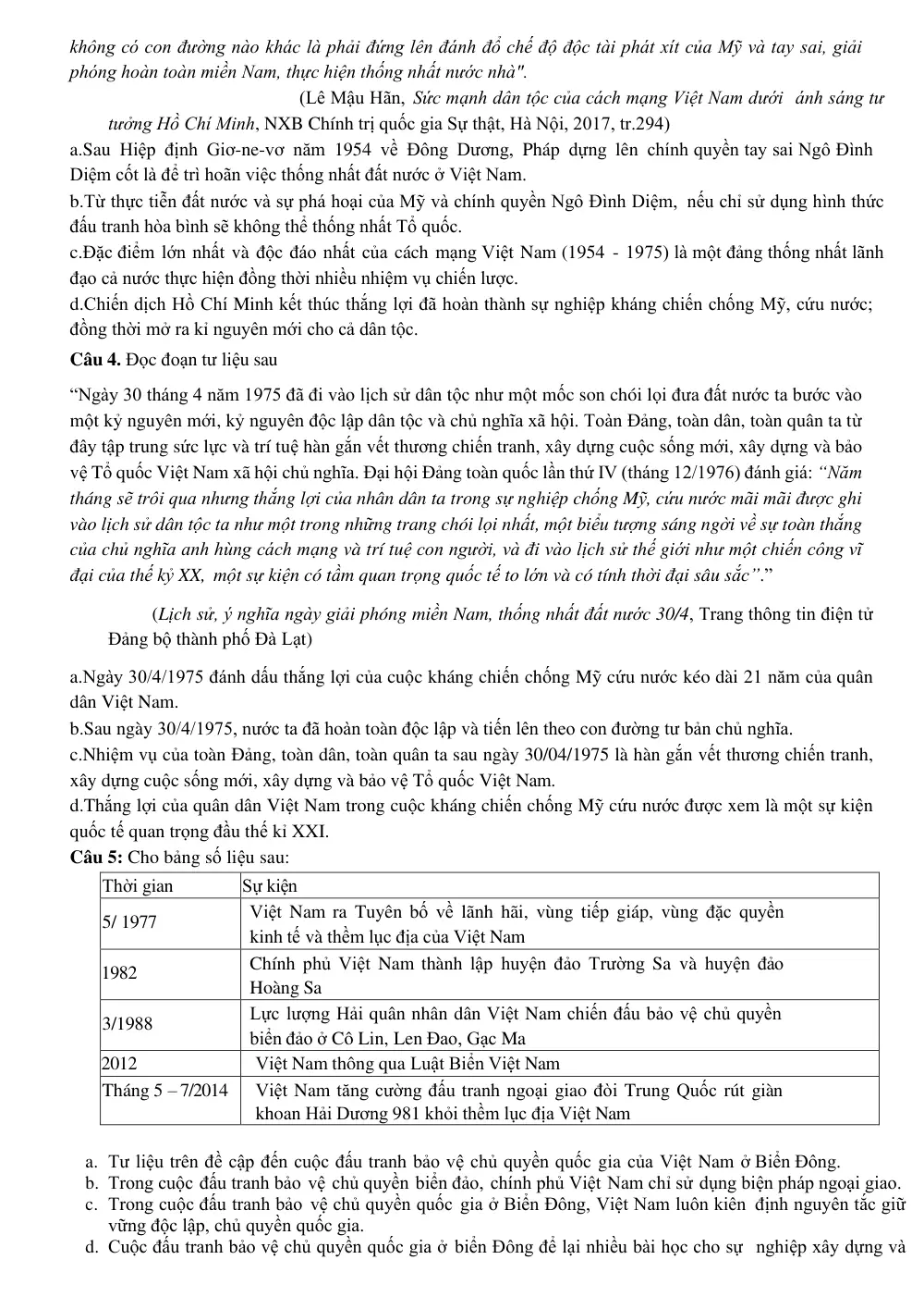 Đề cương ôn tập Học kì 1 Lịch sử 12 năm 2025-2026 trường THPT Hoàng Văn Thụ (Hà Nội) - trang 7