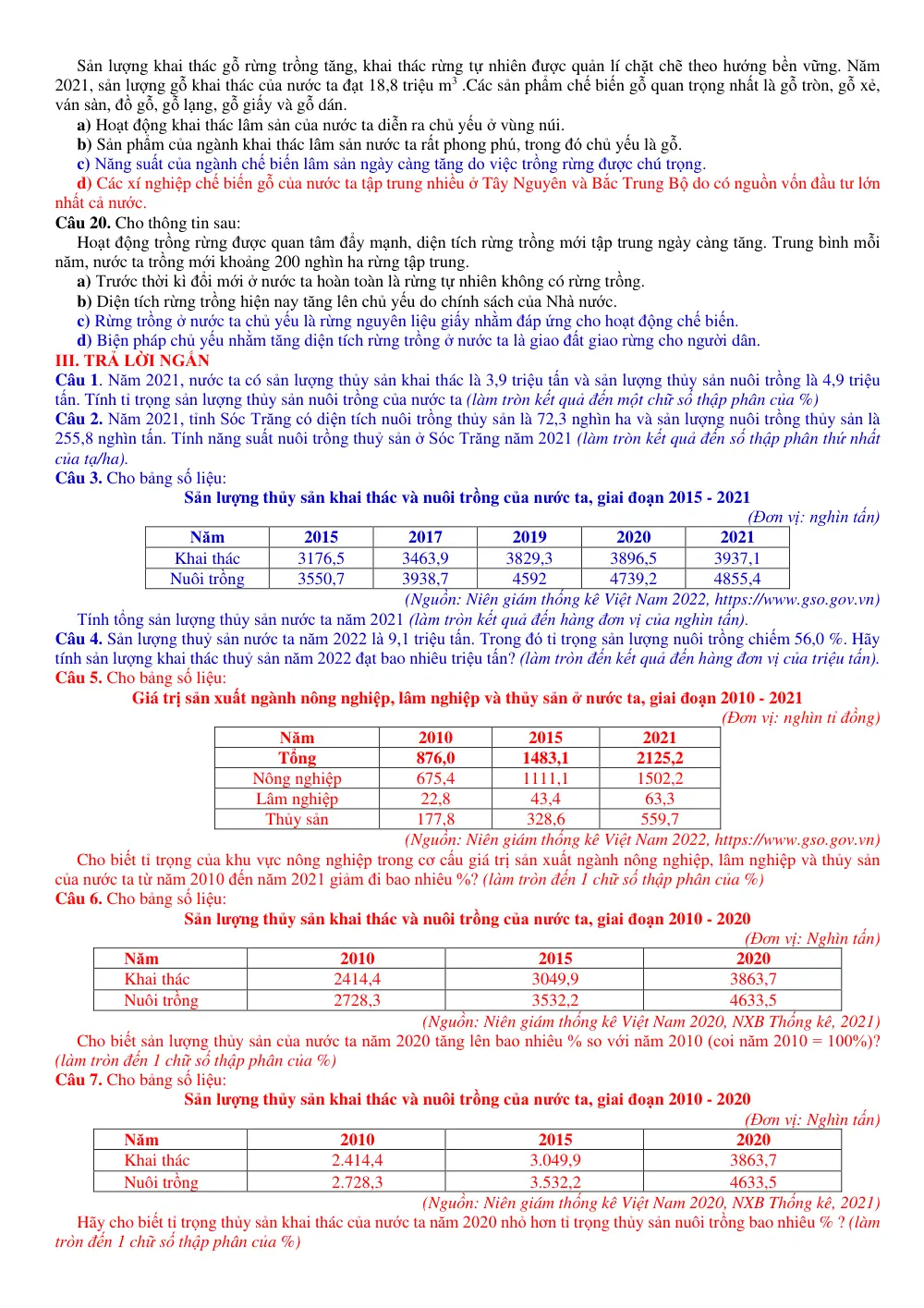 Đề cương ôn tập Học kì 1 Địa lí 12 năm 2024-2025 trường THPT Hướng Hóa (Quảng Trị) - trang 20