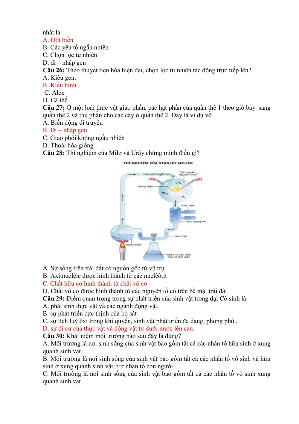 Đề cương ôn tập Giữa kì 2 Sinh học 12 năm 2024-2025 trường THPT A Túc (Quảng Trị) - trang 4