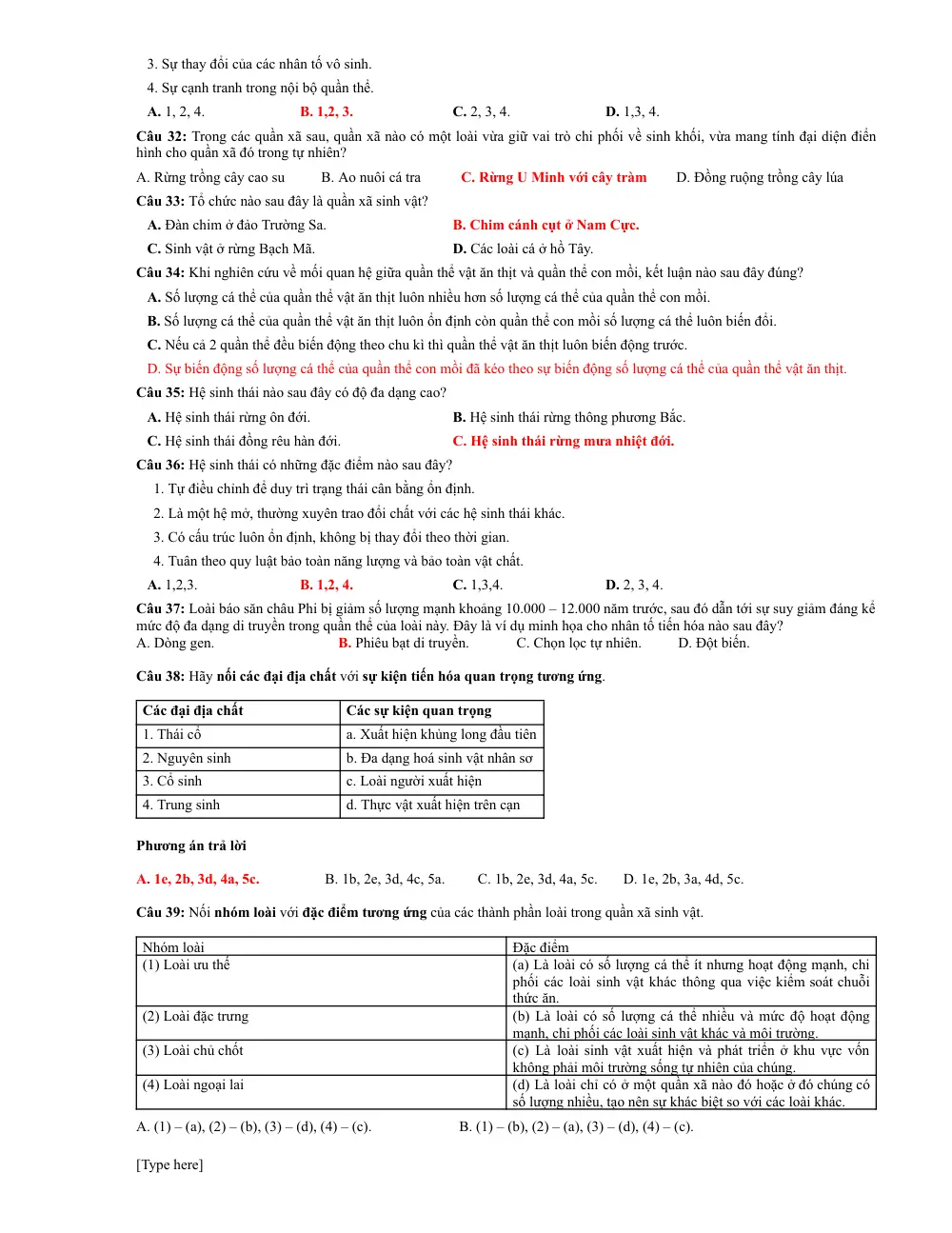 Đề cương ôn tập Học kì 2 Sinh học 12 năm 2025-2026 trường THPT Trần Phú (Đà Nẵng) - trang 5