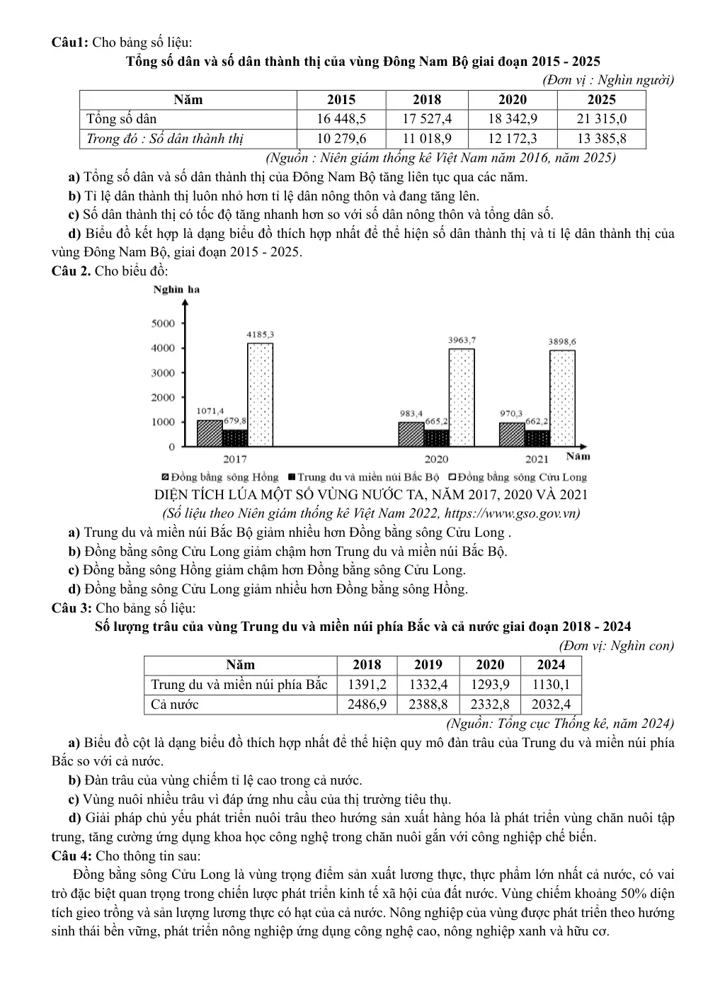 Đề cương ôn tập Học kì 2 Địa lí 12 năm 2025-2026 trường THPT Hoàng Văn Thụ (Hà Nội) - trang 7