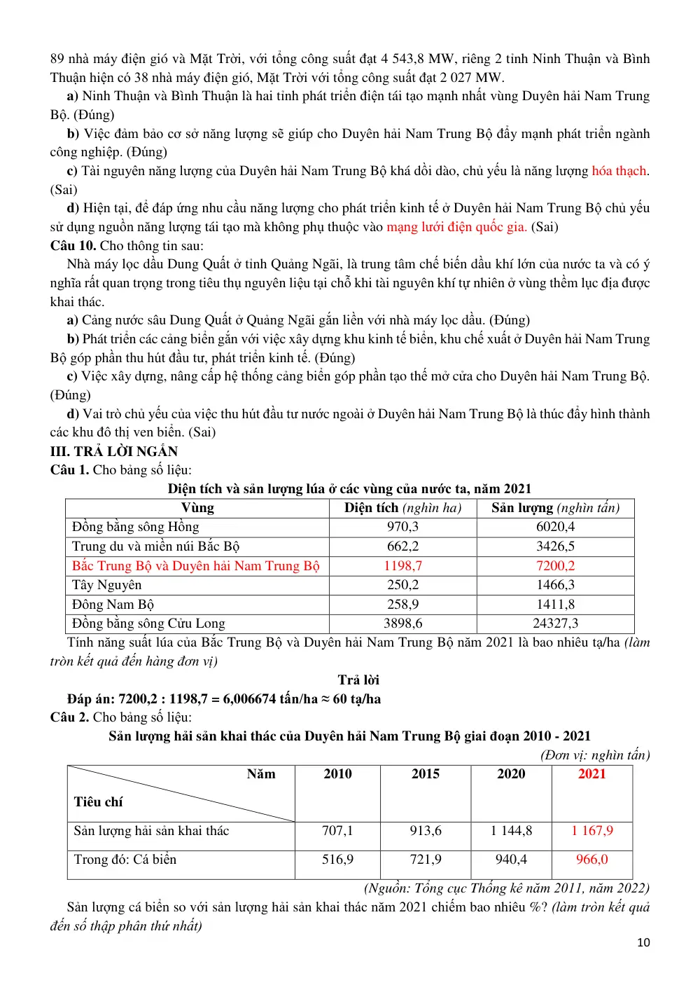 Đề cương ôn tập Học kì 2 Địa lí 12 năm 2024-2025 trường THPT An Khánh (Cần Thơ) - trang 10