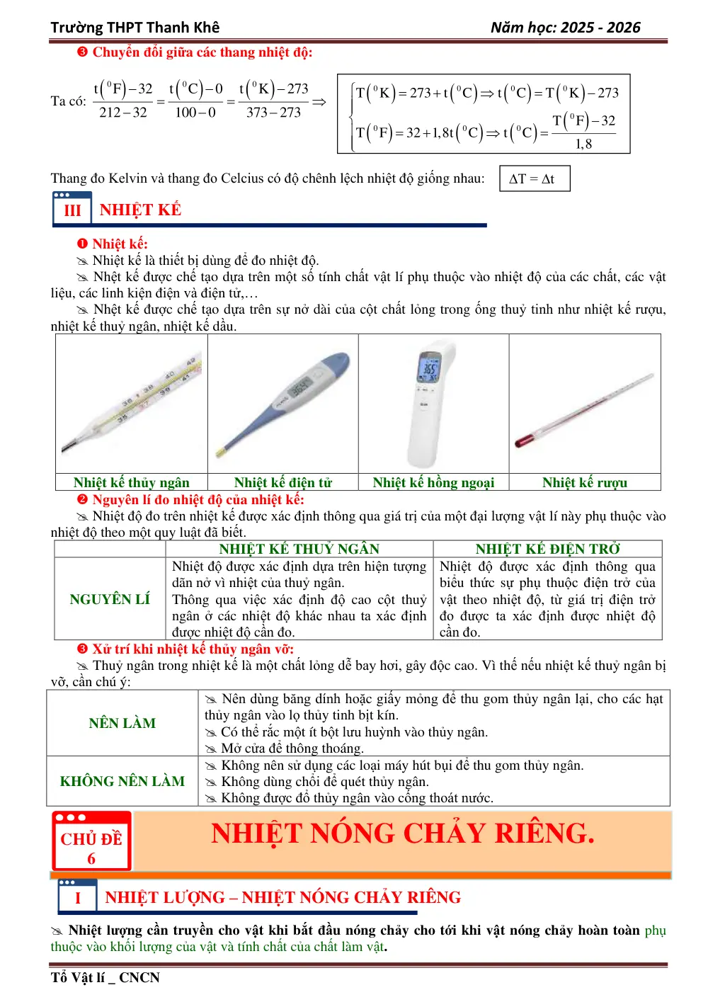 Đề cương ôn tập Học kì 1 Vật lí 12 năm 2025-2026 trường THPT Thanh Khê (Đà Nẵng) - trang 8