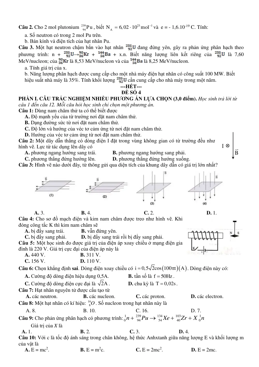 Đề cương ôn tập Học kì 2 Vật lí 12 năm 2025-2026 trường THPT Thanh Khê (Đà Nẵng) - trang 13