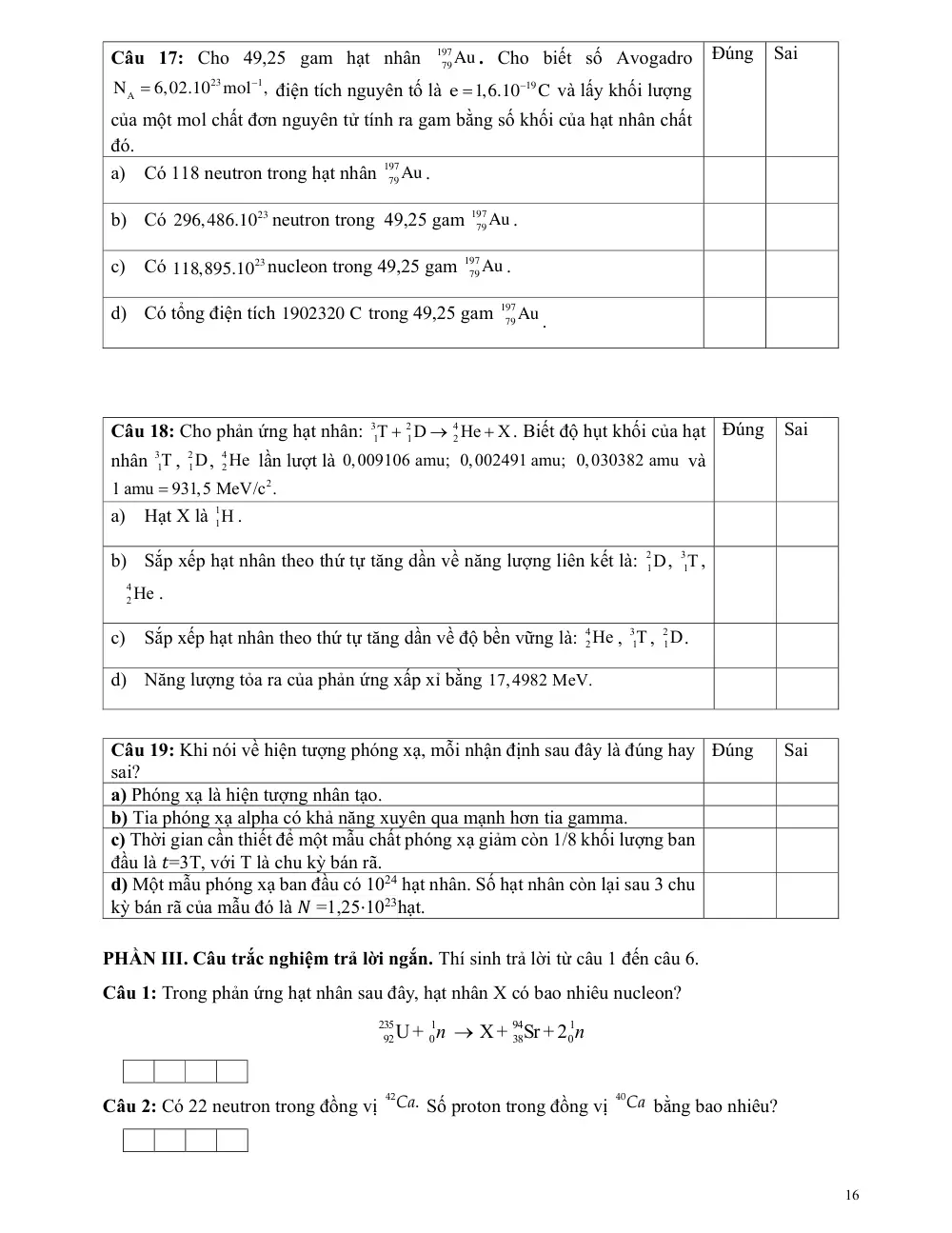 Đề cương ôn tập Học kì 2 Vật lí 12 năm 2025-2026 trường THPT Đào Sơn Tây (TP Hồ Chí Minh) - trang 16
