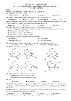 Trang đầu Đề cương ôn tập Giữa kì 1 Hóa học 12 năm 2025-2026 trường THPT Phạm Phú Thứ (Đà Nẵng)